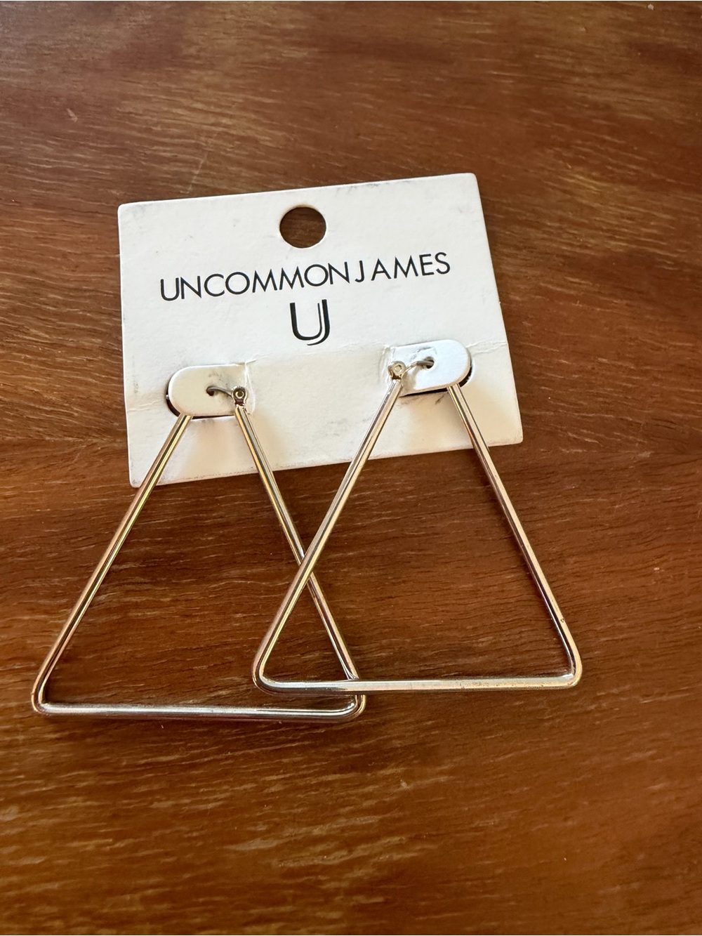 Uncommon James Silver Geometric Triangle Hoop Statement Minimalist NWT Earrings